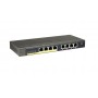70 8-port 10/100/1000 Mbps (including 4 PoE) ProSafe Plus switch with external power supply and Green features, managed via GUI, PoE budget up to 45W