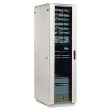 Шкаф телекоммуникационный напольный 22U (600x1000) дверь стекло ШТК-М-22.6.10-1ААА (3 места)