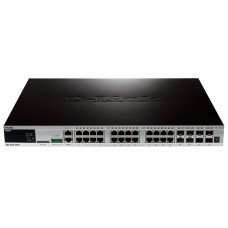 D-Link DGS-3420-28PC 24-ports PoE 10/100/1000Base-T L2+ Stackable Management Switch with 4 Combo ports 10/100/1000Base-T/SFP and 4-ports SFP+